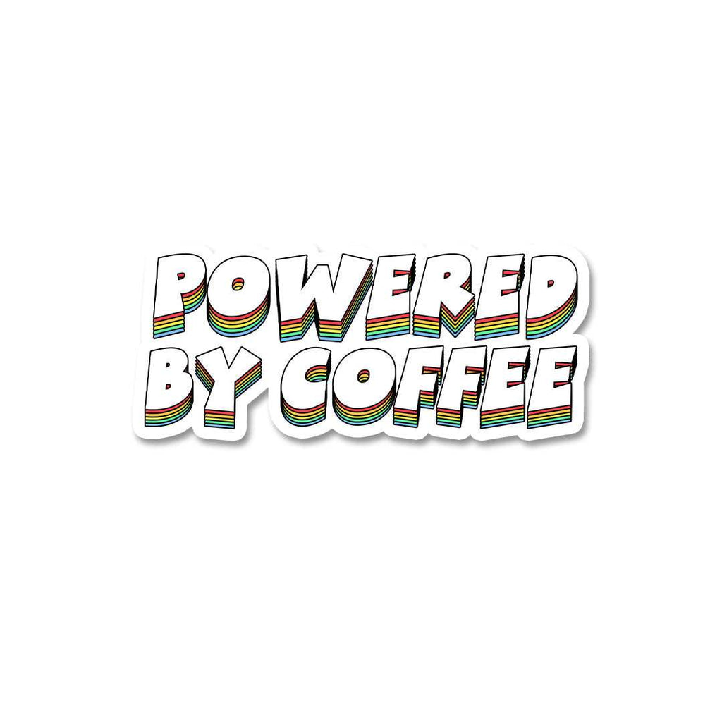 Powered By Coffee Sticker waterproof vinyl decal for laptop, bike, car & bottle
