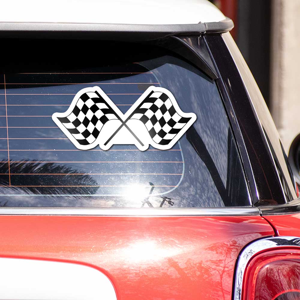 Racing Flag Bumper Sticker - Bumper Stickers | STICK IT UP