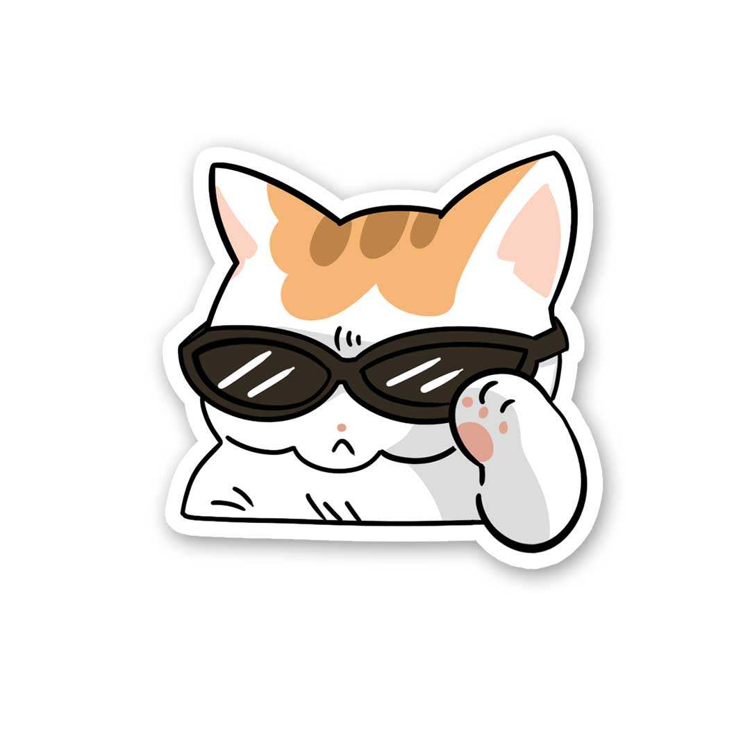 Rizz Cat Sticker waterproof vinyl decal for laptop, bike, car & bottle