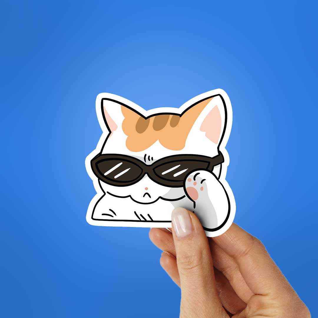 Rizz Cat Sticker waterproof vinyl decal for laptop, bike, car & bottle
