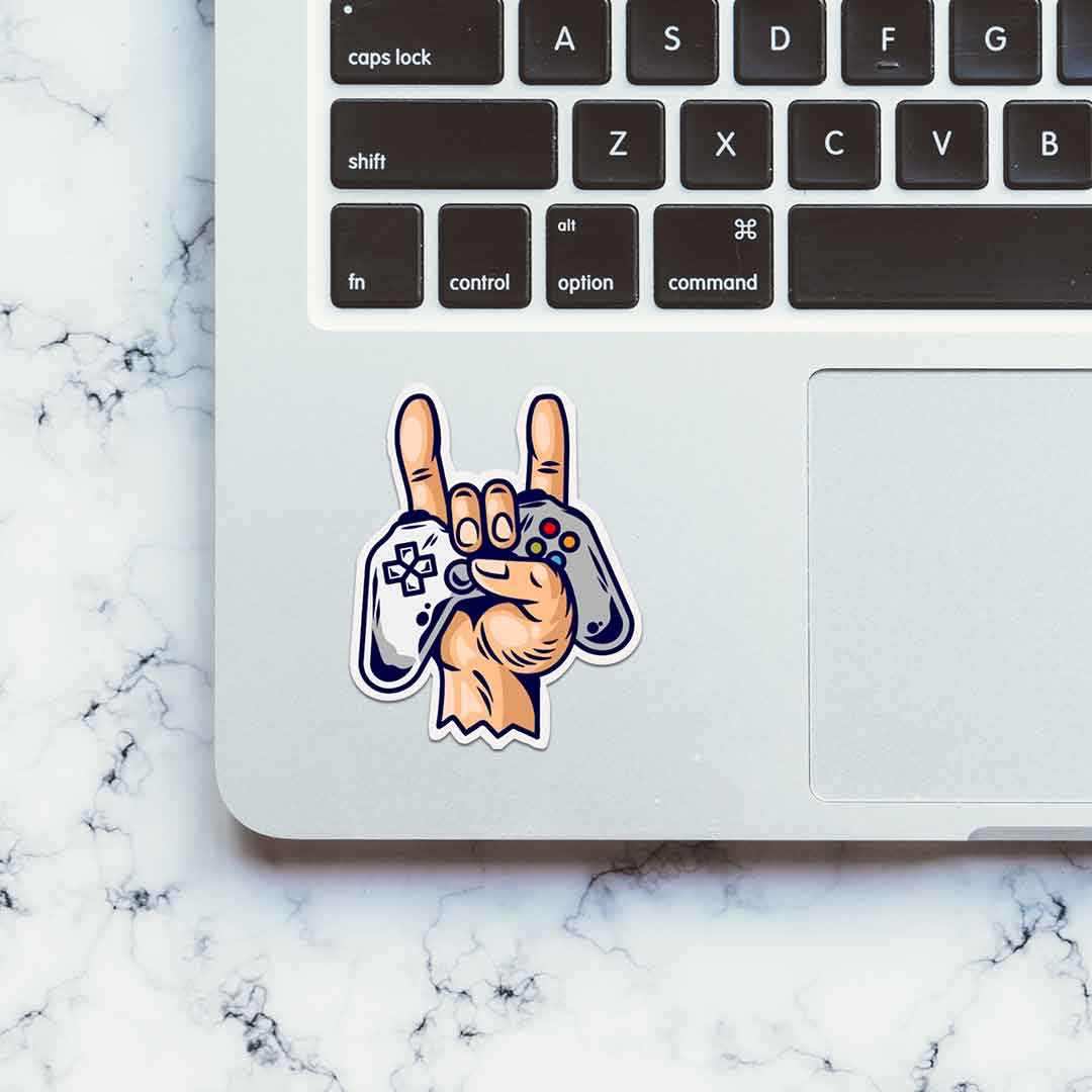 Rock On : Gamer Sticker waterproof vinyl decal for laptop, bike, car & bottle