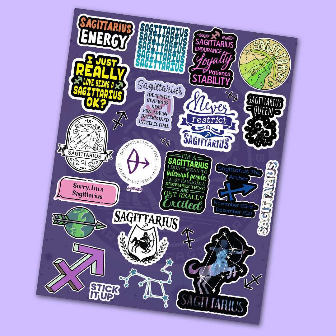 Sagittarius Zodiac Sticker Sheet - die-cut vinyl sticker sheet | STICK IT UP Canada