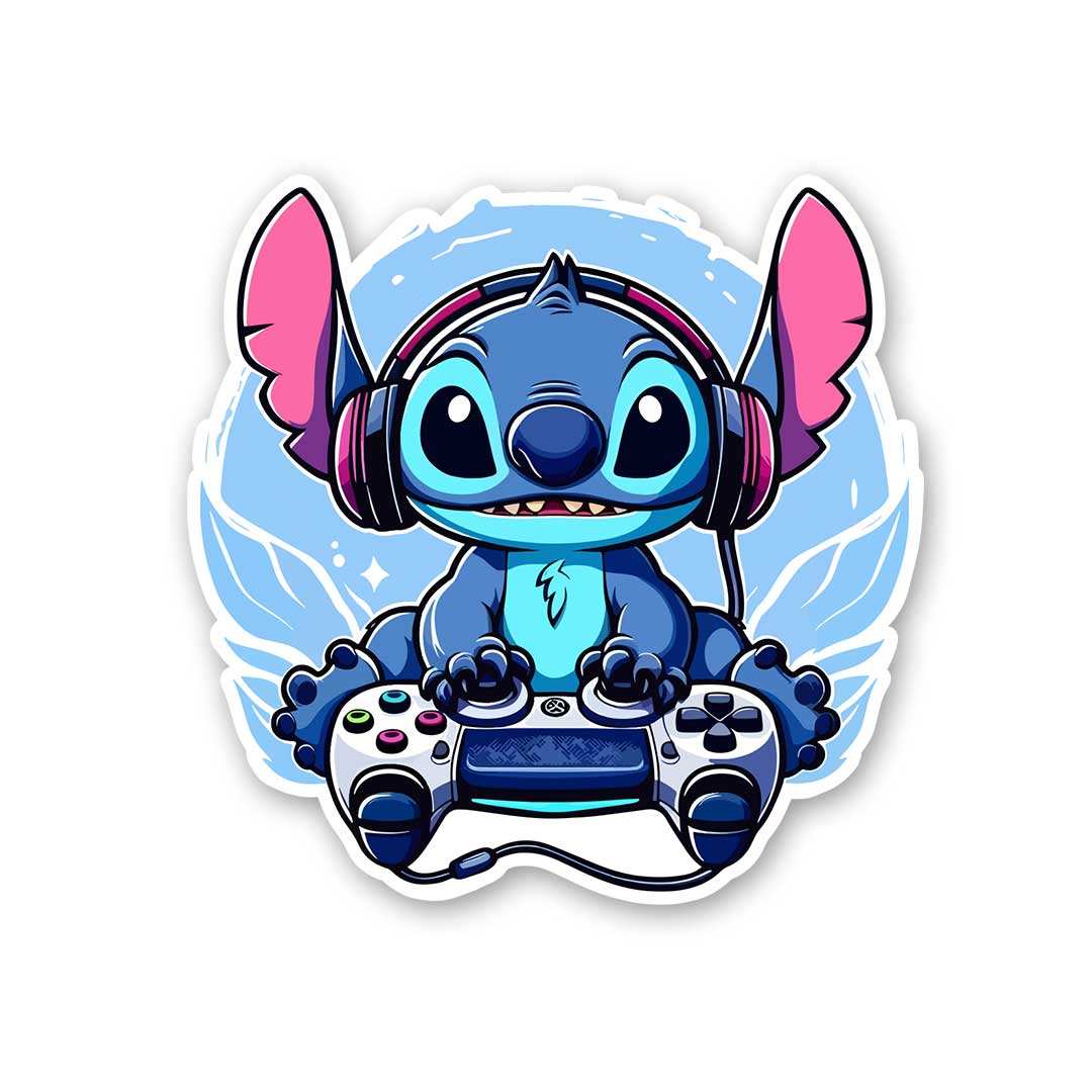 Blue Alien Gamer Sticker - Stickers | STICK IT UP
