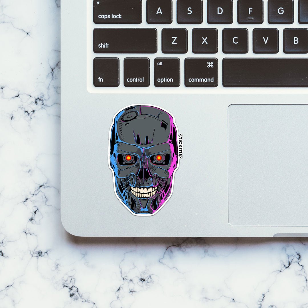 Terminator Skull Sticker waterproof vinyl decal for laptop, bike, car & bottle