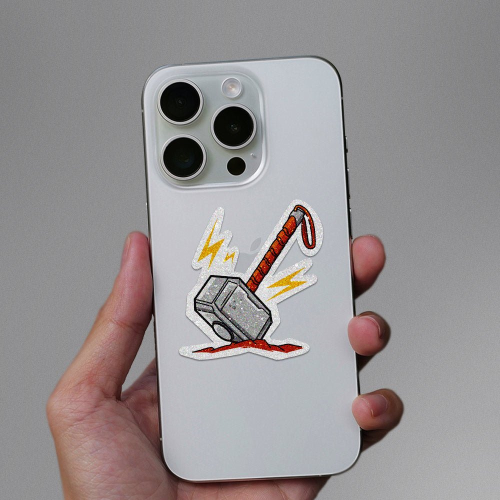 Worthy Hammer Glitter Sticker - Glitter Stickers | STICK IT UP