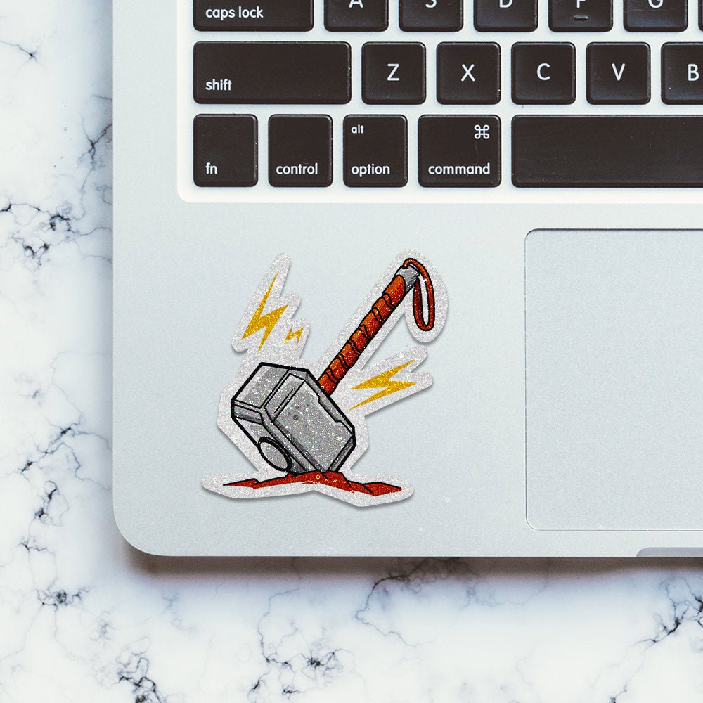 Worthy Hammer Glitter Sticker - Glitter Stickers | STICK IT UP
