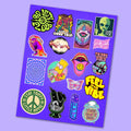 Trippy Sticker Sheet waterproof vinyl decal for laptop, bike, car & bottle