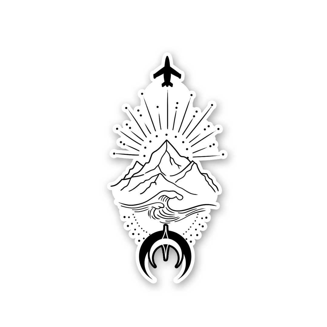 Voyage Sticker waterproof vinyl decal for laptop, bike, car & bottle