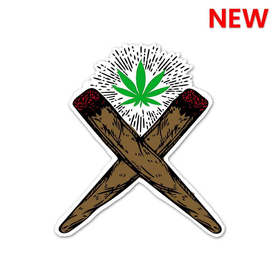 Weed Cross Sticker waterproof vinyl decal for laptop, bike, car & bottle