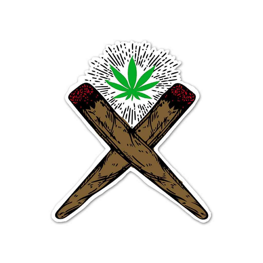 Weed Cross Sticker waterproof vinyl decal for laptop, bike, car & bottle