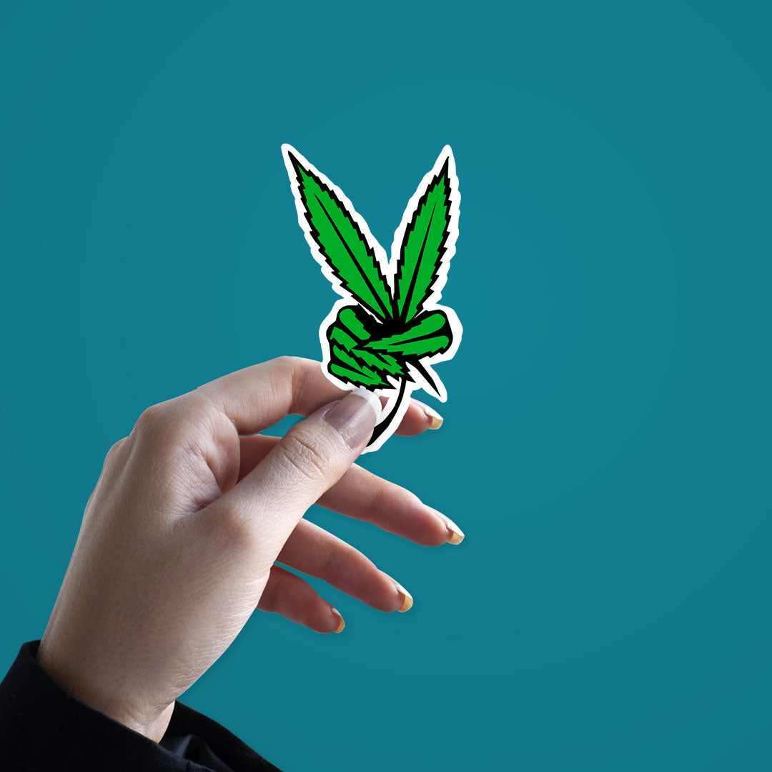 Weed Peace Sticker waterproof vinyl decal for laptop, bike, car & bottle