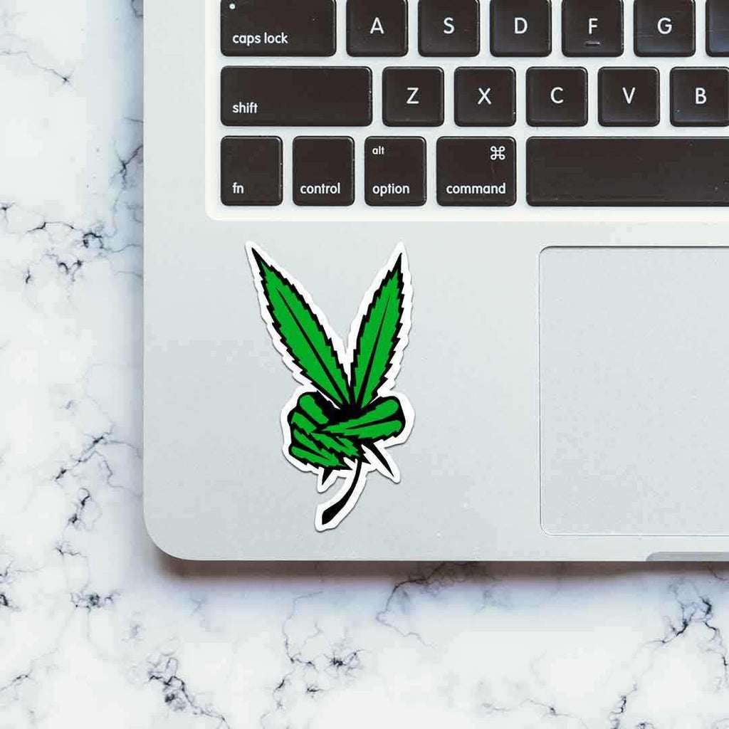 Weed Peace Sticker waterproof vinyl decal for laptop, bike, car & bottle