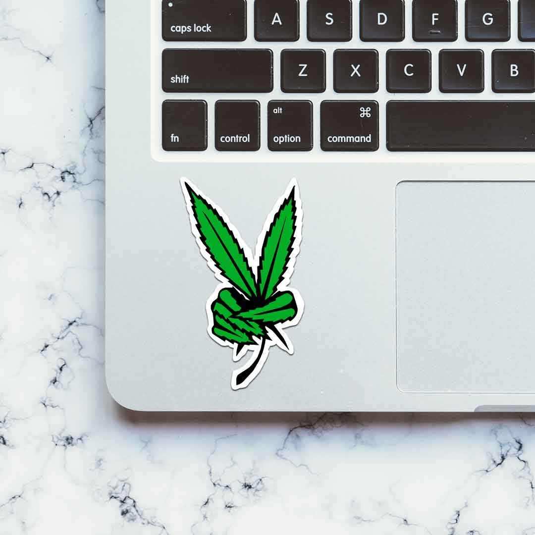 Weed Peace Sticker waterproof vinyl decal for laptop, bike, car & bottle