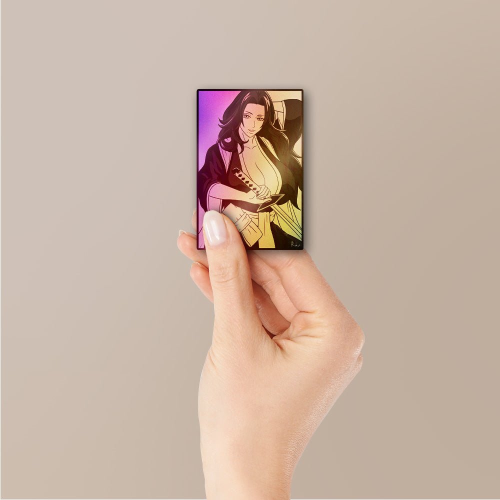Woman B&W Portrait Holographic Stickers - Holographic Stickers | STICK IT UP