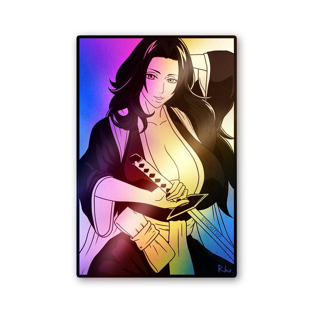 Woman B&W Portrait Holographic Stickers - Holographic Stickers | STICK IT UP