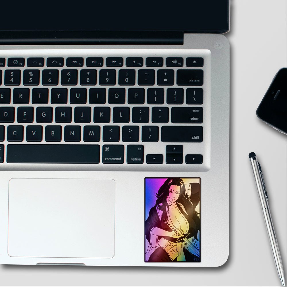 Woman B&W Portrait Holographic Stickers - Holographic Stickers | STICK IT UP