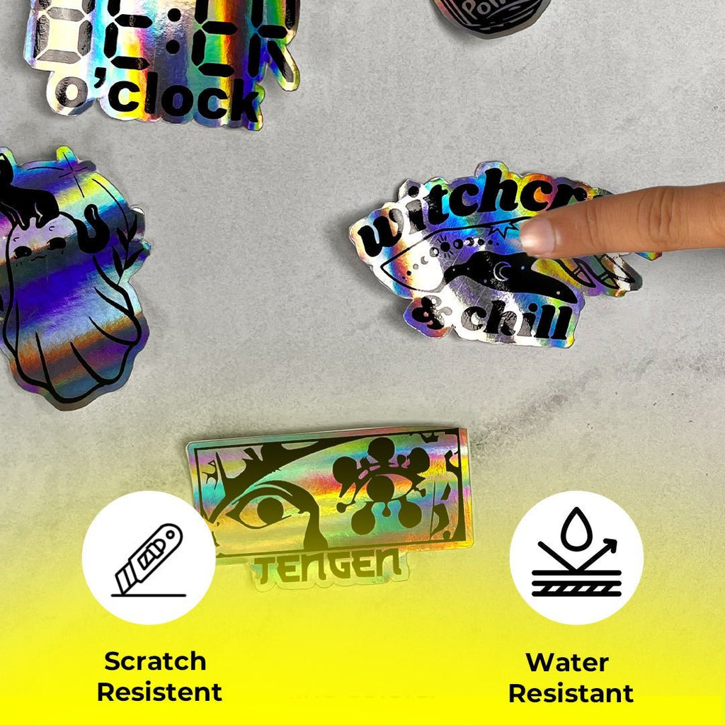 Woman B&W Portrait Holographic Stickers - Holographic Stickers | STICK IT UP