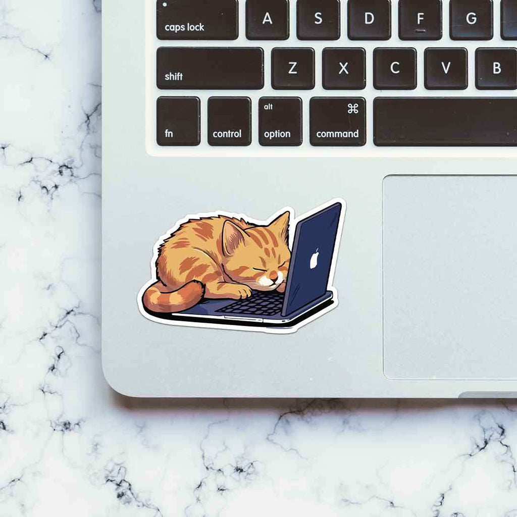 Working Cat Sticker waterproof vinyl decal for laptop, bike, car & bottle